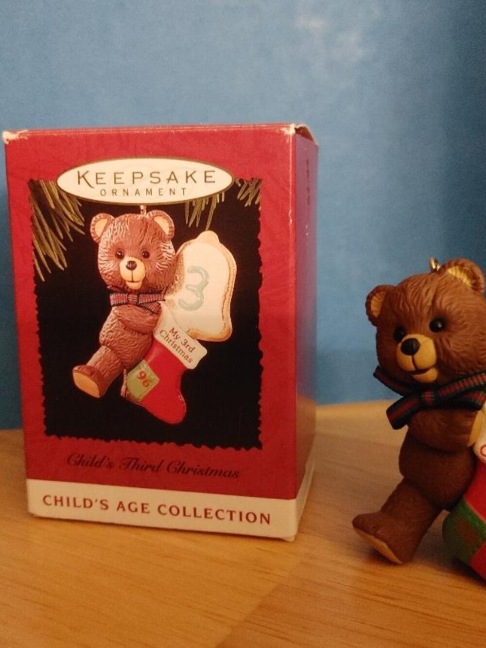 1996 Vintage Hallmark Child's Age # 3 Christmas Ornament Collection - BNIB